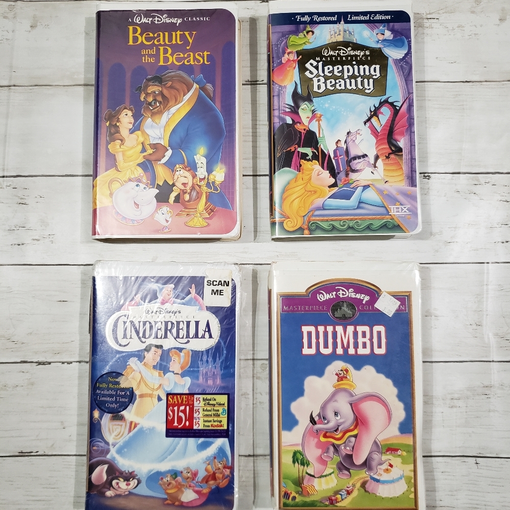 Disney vhs Beauty and the Beast Black Diamond Cinderella Dumbo Sleeping Beauty